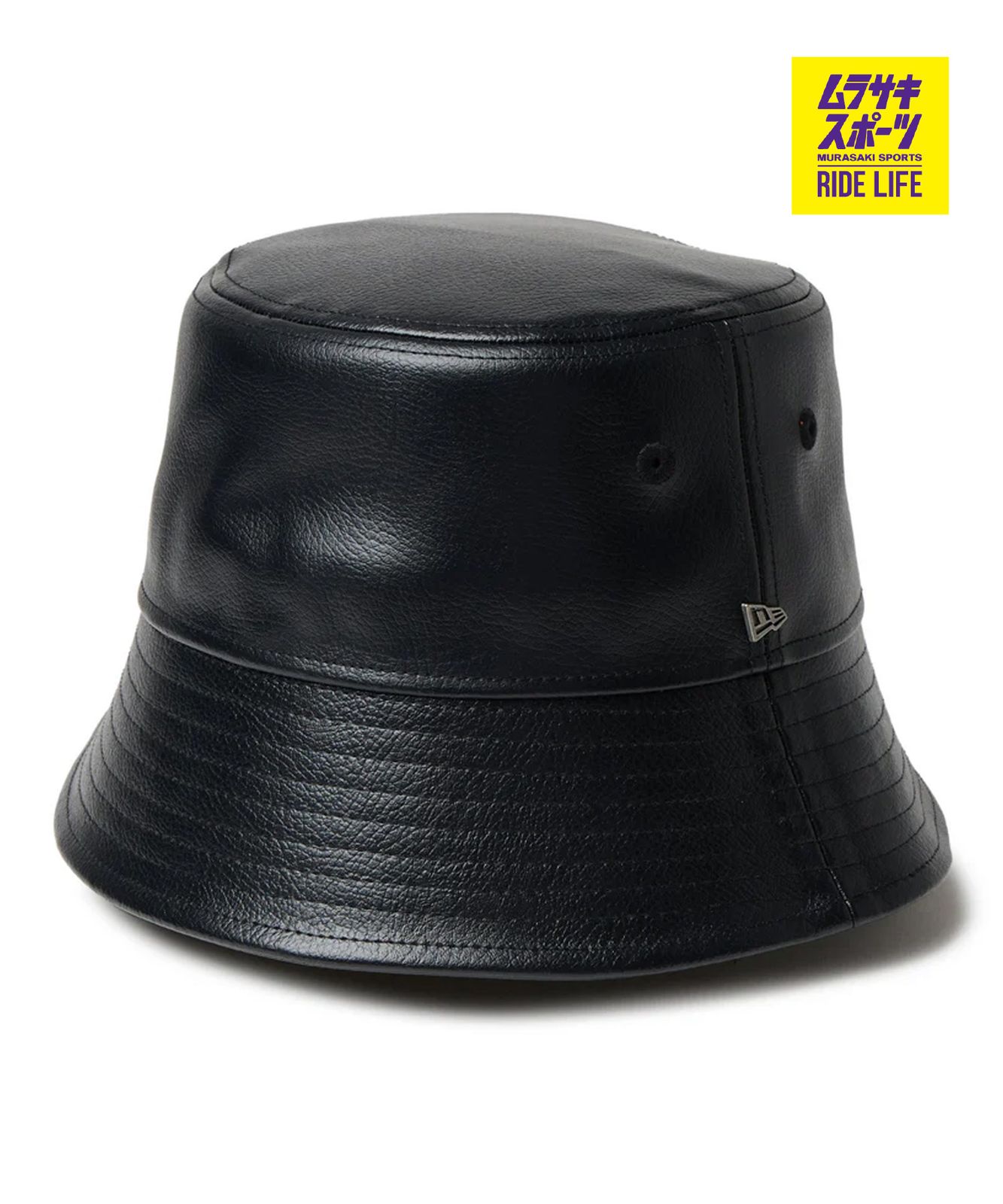 【ムラスポ公式】新品 NEW ERA ニューエラ バケットハット バケハ 帽子 バケット01 セーラーブリム Synthetic Leather シンセティックレザー ブラック 14667751