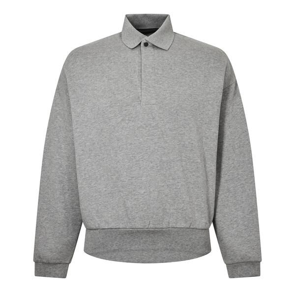 フィアオブゴッド メンズ トップス ポロシャツ Fear Of God Essentials Mens Long Sleeve Polo Shirt Dark Hthr Oat