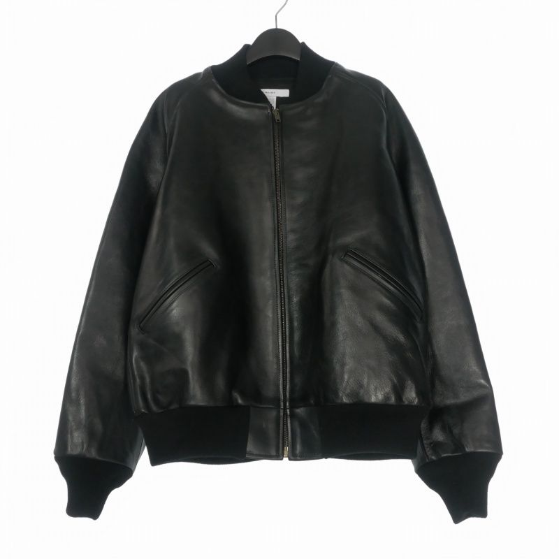 マシス MASSES LEATHER JACKET ZIP ホース レザージャケット ブルゾン 長袖 M ブラック 黒