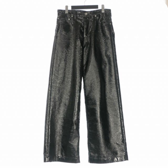 ダイリク DAIRIKU 25SS A Space Odyssey ラミネートワイドパンツ スラックス S ブラック 黒 25SS MID-2