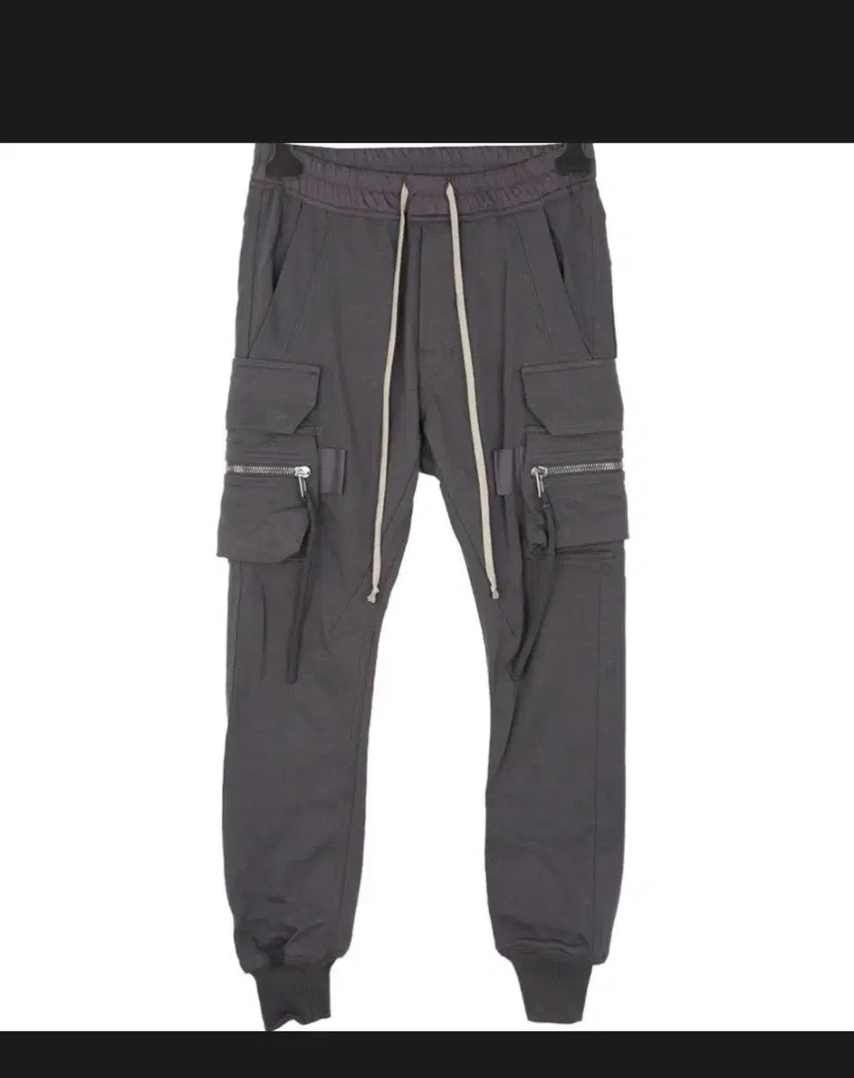50 RICK OWENS スーパー スリム カーゴ ジョガー パンツ グレー