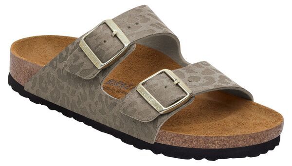 ビルケンシュトック レディース シューズ サンダル Birkenstock Womens Arizona Soft Footbed Sandals Leopard Gray Taupe グレー