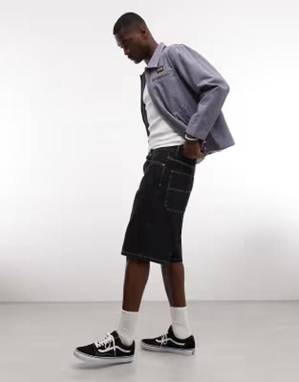 スタンレイ メンズ ボトムス ハーフパンツ・ショーツ リラックスフィット ショートパンツ デニム Stan Ray denim relaxed fit shorts Black ブラック