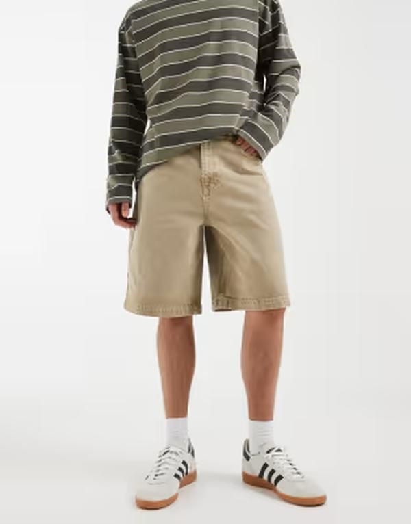エイソス メンズ ボトムス ハーフパンツ・ショーツ デニム ASOS DESIGN bermuda denim jorts in tan タン