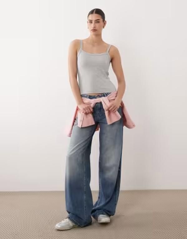 マンゴ レディース トップス シャツ Mango Teen cami top with built in bra Gray グレー 8,174円
