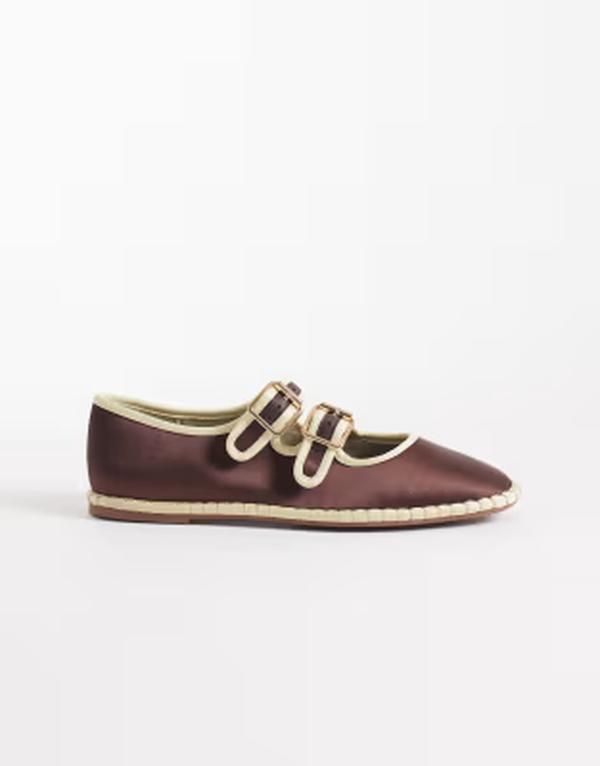 エイソス レディース シューズ パンプス ASOS DESIGN Lumina mary jane ballet flats in chocolate and lemon CHOCLEMON MIX チョコレート