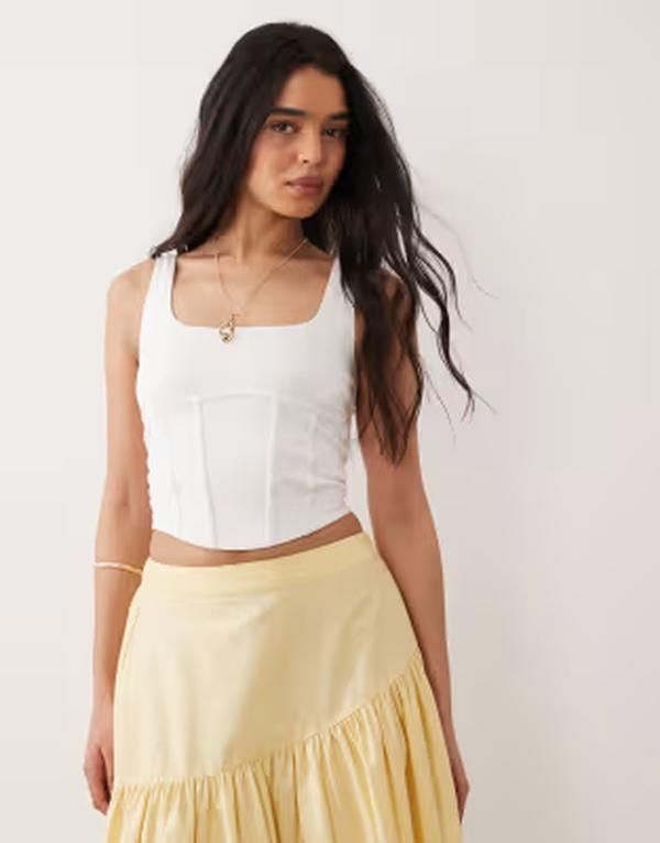 ミスセルフフリッジ レディース トップス シャツ Misselfridge corsetop in cream クリーム