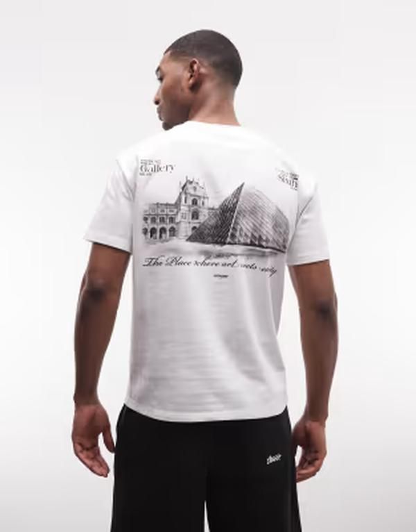 シックスジュン メンズ トップス Tシャツ プリント Sixth June Louvre printed tshirt WHITE ホワイト