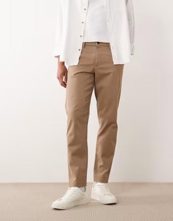 エイソス メンズ ボトムス カジュアルパンツ テーパードフィット ASOS DESIGN tapered fit chinos in tan タン
