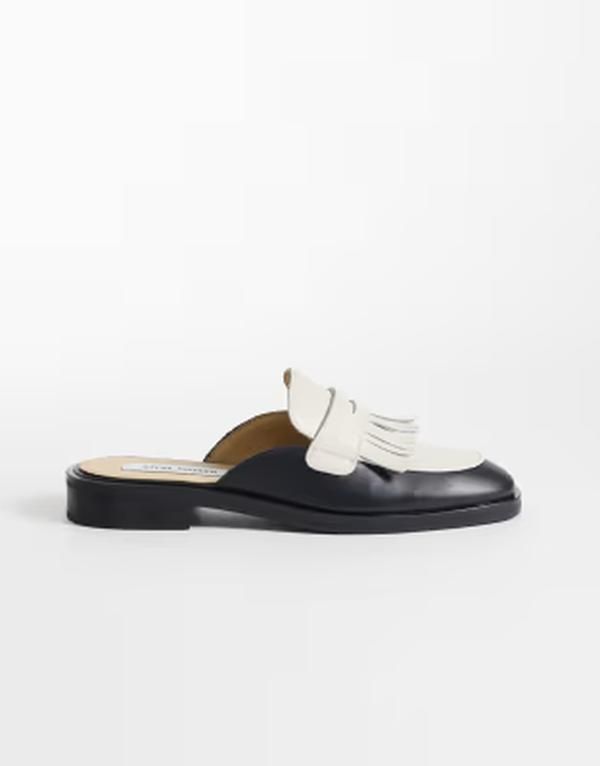 スティーブ マデン レディース シューズ スリッポン・ローファー Steve Maddenanette mule loaferswhite BlackWhite ホワイト