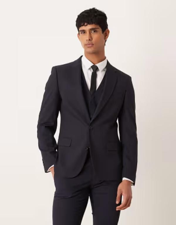 エイソス メンズ アウター ジャケット・ブルゾン ASOS DESIGN skinny suit jacket DARK NAVY ネイビー
