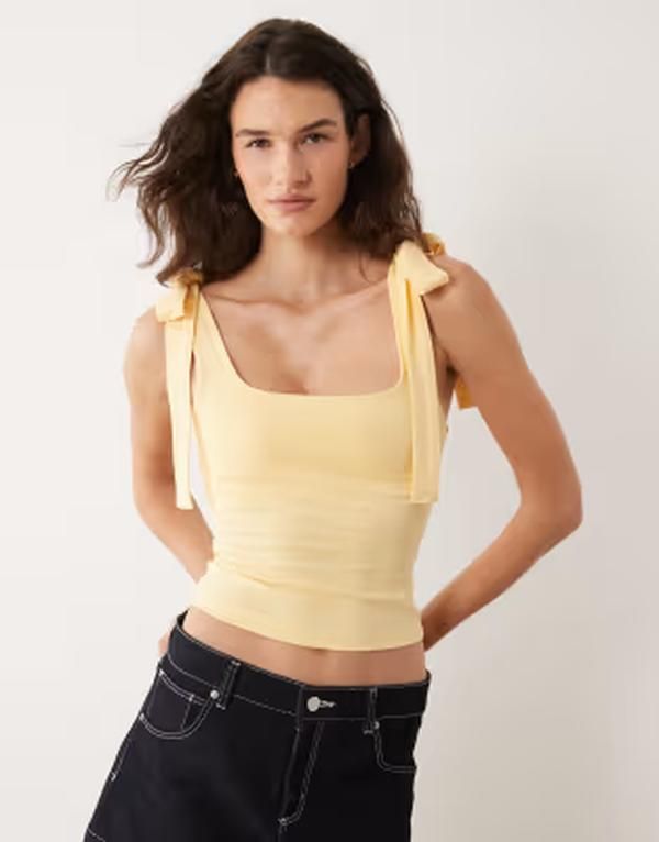 ミスセルフフリッジ レディース トップス シャツ Misselfridge tie shoulders top in buttermilk
