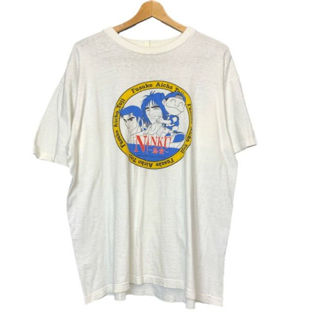 【中古】　Tシャツ　半袖　カットソー　トップス　クルーネック　アニメ　マンガ　忍空　(C)桐山光侍/奥英社・フジテレビ・スタジオぴえろ　プリント　オーバーサイズ　古着　/1953