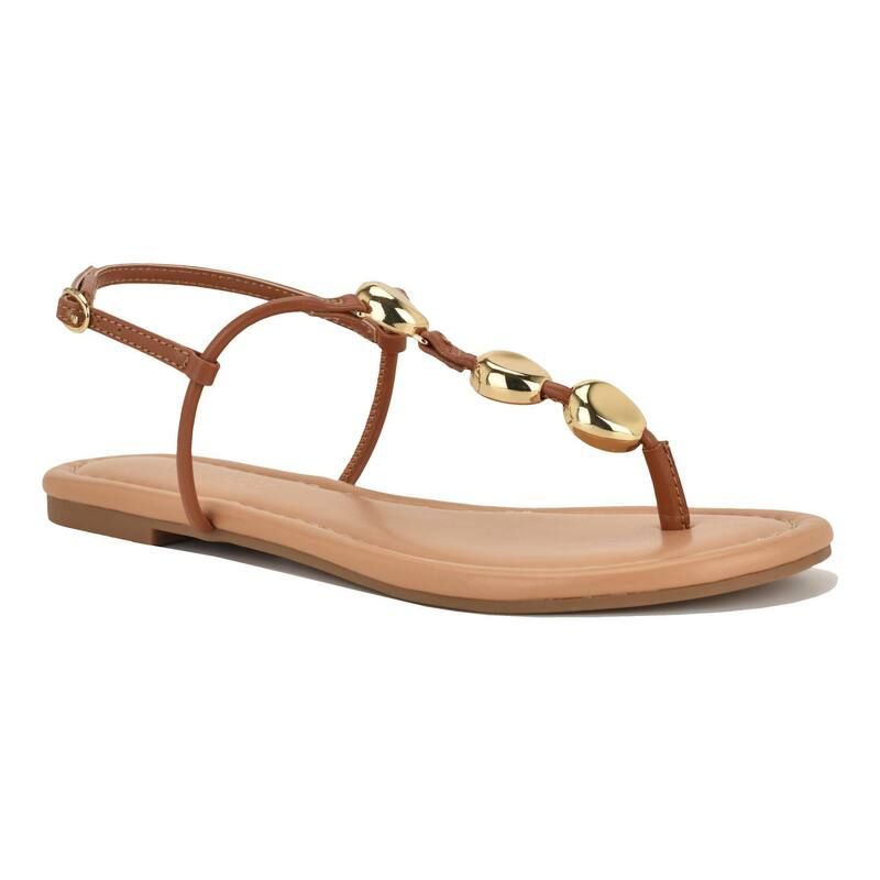 ナインウェスト レディース シューズ サンダル Nine West Bello Womens Round Toe Casual Flat Sandals Medium Brown ブラウン