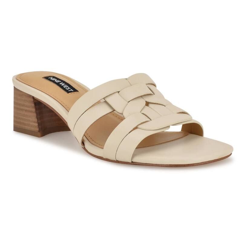 ナインウェスト レディース シューズ パンプス サンダル ヒール Nine West Womens Gennie SlipOn Block Heel Dressandals Ivory アイボリー