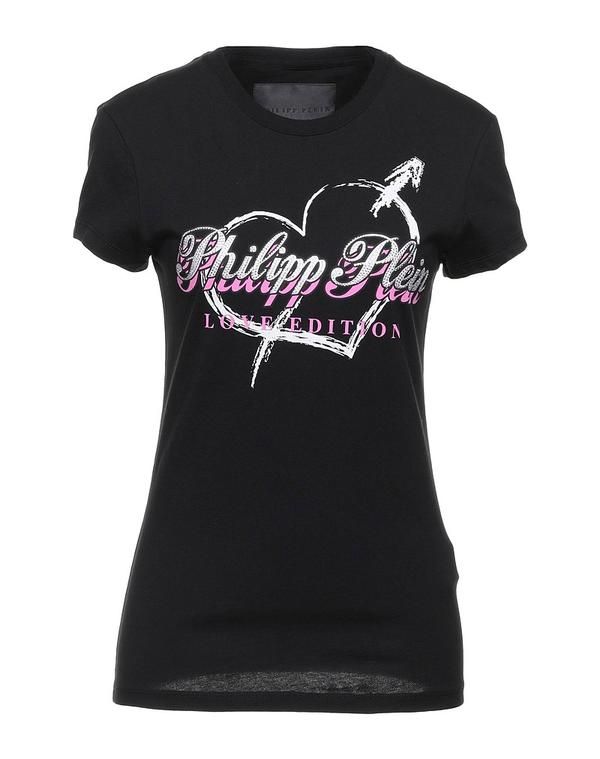 フィリッププレイン レディース トップス Tシャツ PHILIPPLEIN Black ブラック