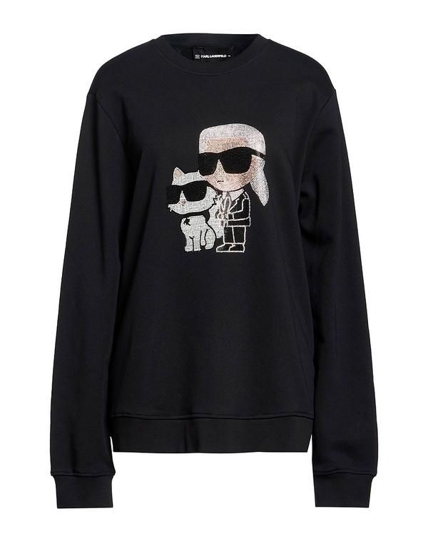 カール ラガーフェルド レディース アウター パーカー・スウェット KARLAGERFELD Black ブラック