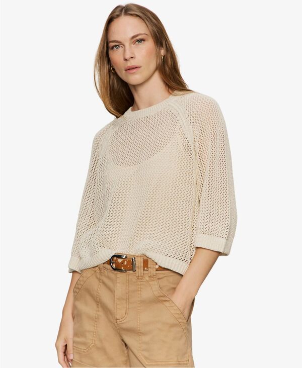 【送料無料】 サンクチュアリー レディース Tシャツ トップス Womens SemiCrop Raglan Sweater TShirt Collagen