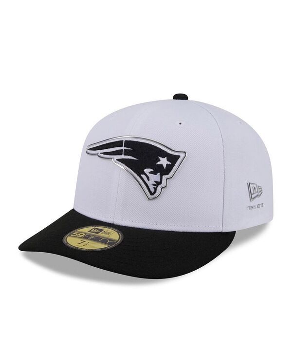 ニューエラ メンズ アクセサリー 帽子 New Era Mens WhiteBlack New England Patriots 2026 NFL Draft PreCurved 59FIFTY Fitted Hat White Black ホワイト