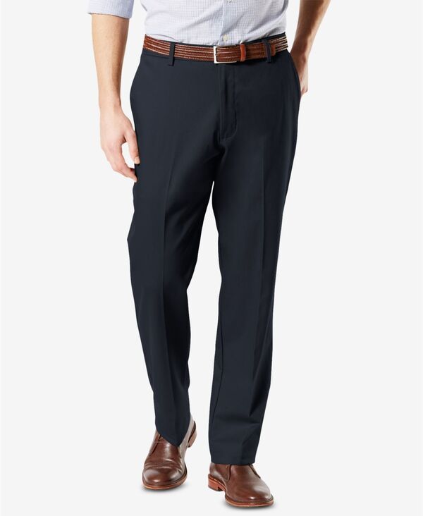 ドッカーズ メンズ ボトムス カジュアルパンツ コットン Dockers Mensignature Lux Cotton Classic Fit Creased Stretch Khaki Pants Dockers Navy ネイビー