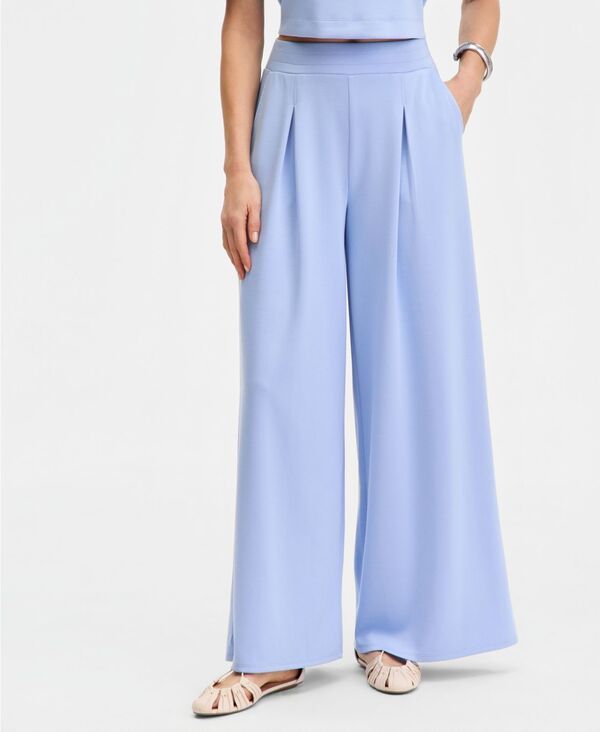 アイエヌシー インターナショナル コンセプト レディース ボトムス カジュアルパンツ スウェットパンツ INC International Concepts Womens OffDuty PleatFront WideLeg Sweatpants Air Bl