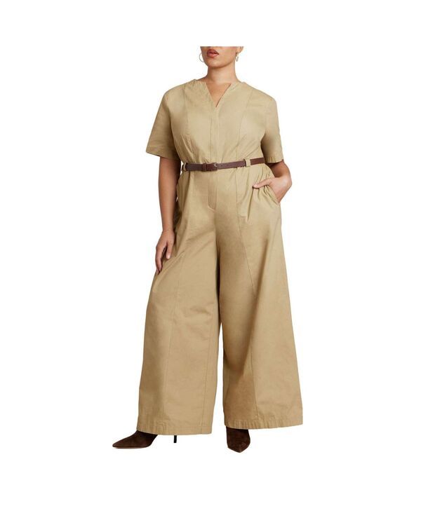 エロクイ レディース トップス ジャンプスーツ ワイドレッグ プラスサイズ ELOQUII Womens Plusize Wide Leg Jumpsuit Gingeroot