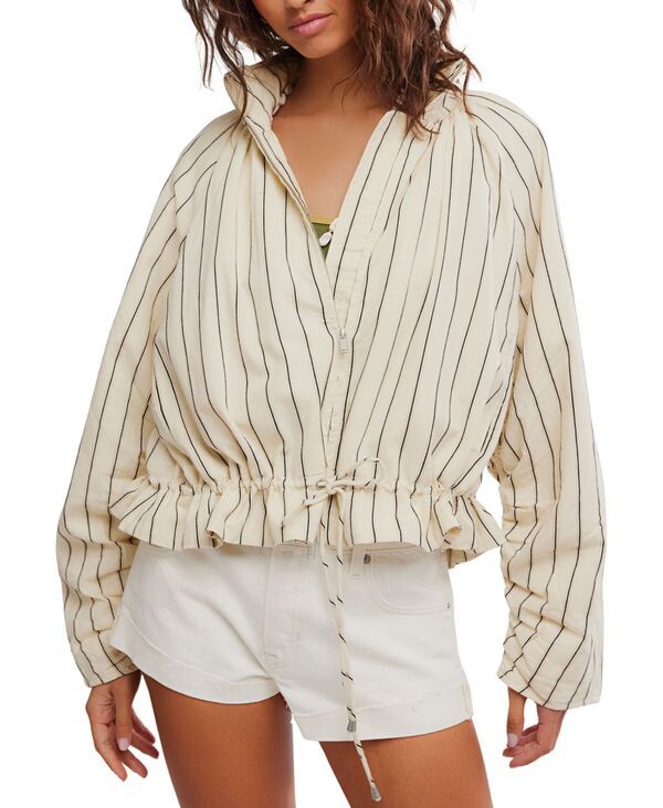 フリーピープル レディース アウター ジャケット・ブルゾン Free People Womenstriped Stand Collar Jacket Ivory Combo アイボリー