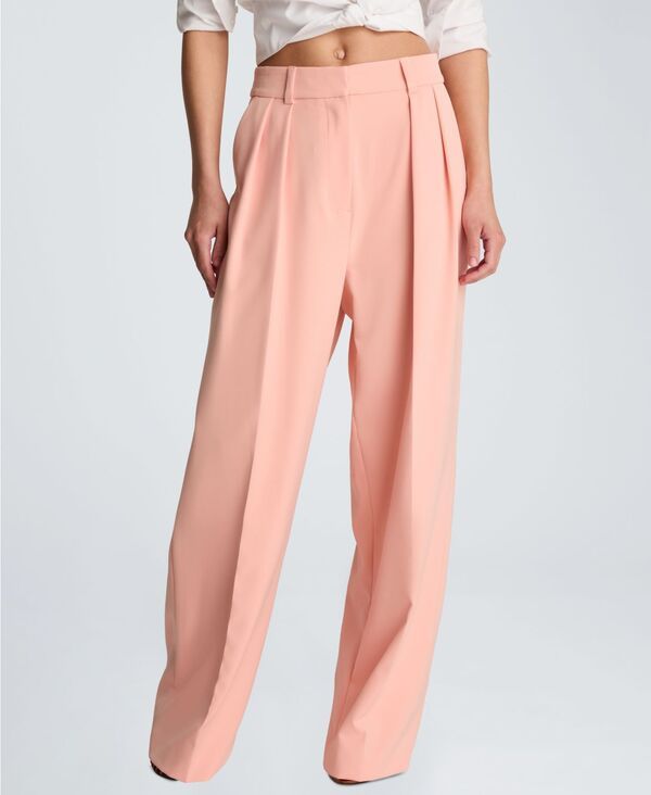 ケネスコール レディース ボトムス カジュアルパンツ プリーツ Kenneth Cole Womens FlyFront Double Pleated Pantsoft Peach ピーチ