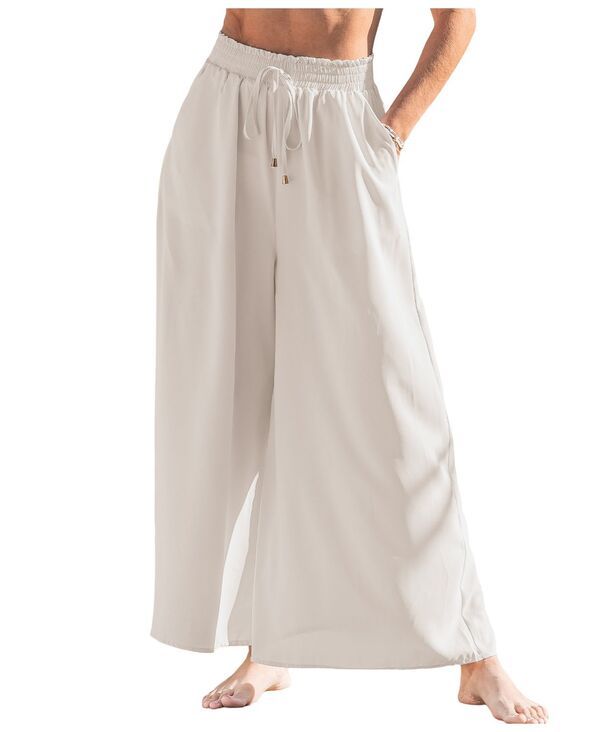 カップシー レディース ボトムス カジュアルパンツ ワイドレッグ Cupshe Womens Wide Leg PullOn Long Pants Beigekhaki カーキ