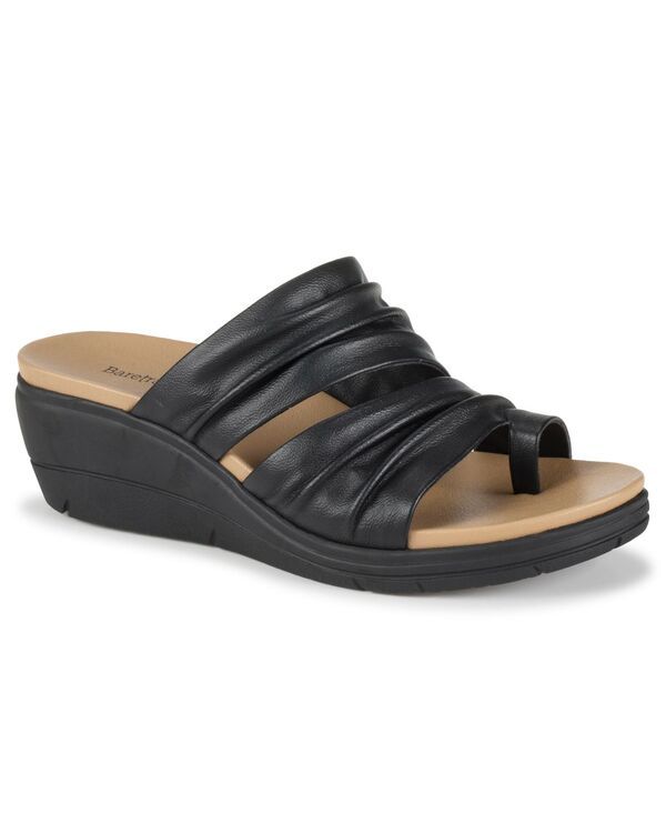 ベアトラップス レディース シューズ スリッポン・ローファー サンダル Baretraps Womens Erla SlipOn Wedge Sandals Black ブラック