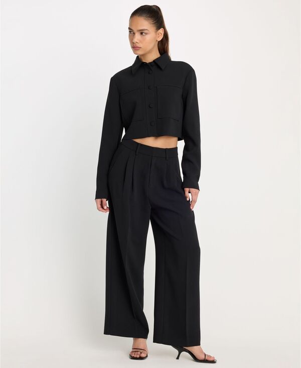 グッドアメリカン レディース ボトムス カジュアルパンツ クロップド Good American Womens HighRise Cropped WideLeg Trousers Black ブラック