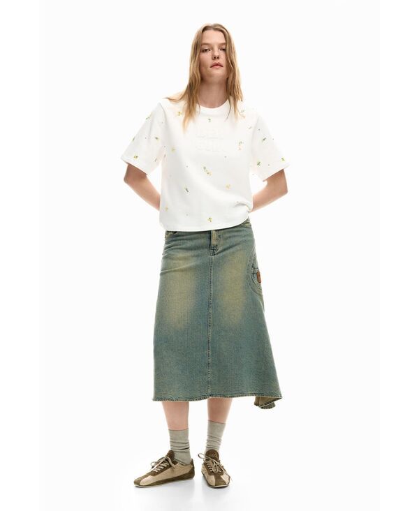 デジグアル レディース ボトムスカート アシンメトリー デニム Desigual Womens Asymmetrical denim skirt Blue ブルー
