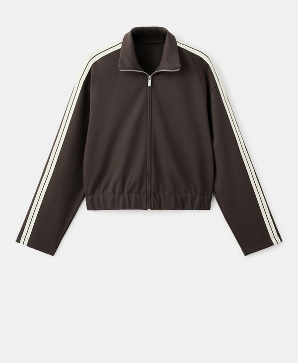 マンゴ レディース アウター パーカー・スウェット シャツ コントラスト MANGO Womens Contrastriped Sweatshirt Brown ブラウン