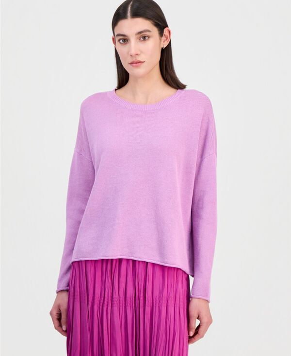 エイリーンフィッシャー レディース アウター ニット・セーター コットン リネン Eileen Fisher Womens Linen Cotton Relaxed Sweater Bright Aster