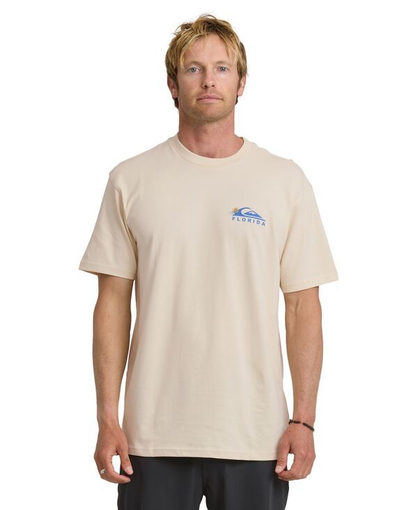 クイックシルバー メンズ トップス Tシャツ クルーネック プリント Quiksilver Mens Printed Crewneck TShirt Bone white ホワイト