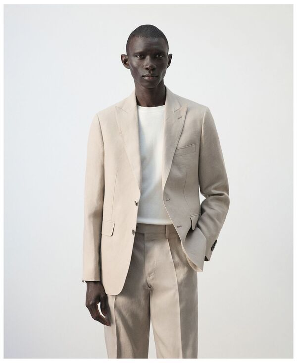 マンゴ メンズ アウター ジャケット・ブルゾン ブレザー リネン MANGO Mens Amalfi Linen SlimFit Suit Blazer Beige ベージュ