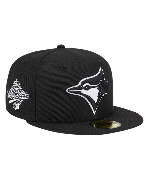 ニューエラ メンズ アクセサリー 帽子 ロゴ New Era Mens Black Toronto Blue Jays Logo 59FIFTY Fitted Hat Black ブラック