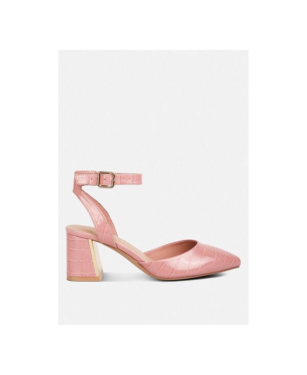 ロンドンラグ レディース シューズ サンダル トール ヒール London Rag Womens Hyatt Metallic Sling Block Heel Sandals Pink ピンク