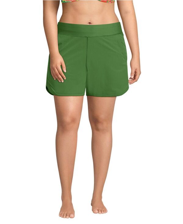 ランズエンド レディース ボトムス ハーフパンツ・ショーツ プラスサイズ ショートパンツ Lands End Plusize SunShade UPF 50 5 Board Shorts with Panty Fusion green グリーン