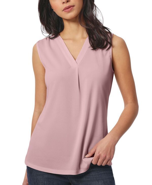 ジョーンズニューヨーク レディース トップス シャツ Vネックレープ ノースリーブ Jones New York Womens Crepe Sleeveless VNeck Top Rose
