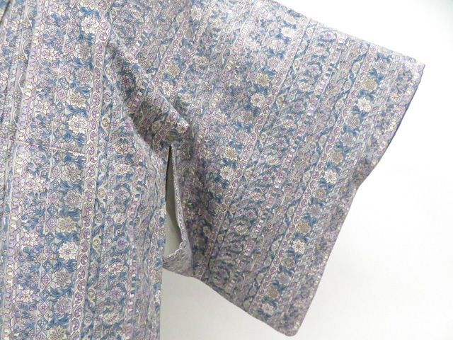 一輝堂】小紋 更紗 正絹 着物 美品 身丈約157cm 裄丈約63cm 26z05-2440