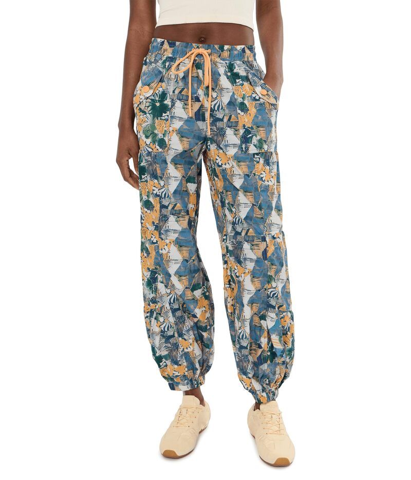 フリーピープル レディース ボトムス カジュアルパンツ プリント FP Movement Printed Set Me Free Pants Midnight Navy Combo ネイビー
