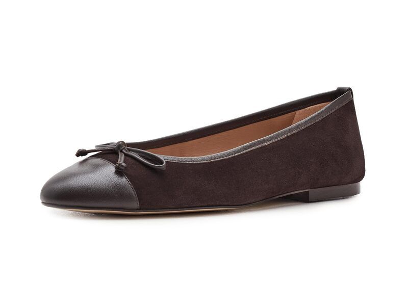 エルケーベネット レディース シューズ サンダル キャップ LK Bennett Kara Toe Cap Ballerina Flats Brown ブラウン
