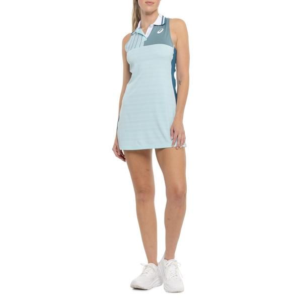 アシックス レディース トップス ワンピース ショートパンツ ノースリーブ ASICS Match Dress with Shorts Sleeveless Aquamarine