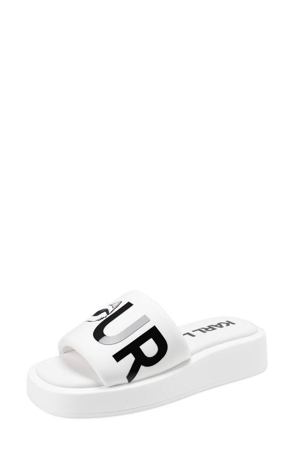カール ラガーフェルド レディース シューズ サンダル プラットフォーム KARLAGERFELD PARIS Opal Bonjour Platform Slide Sandal Bright White ホワイト