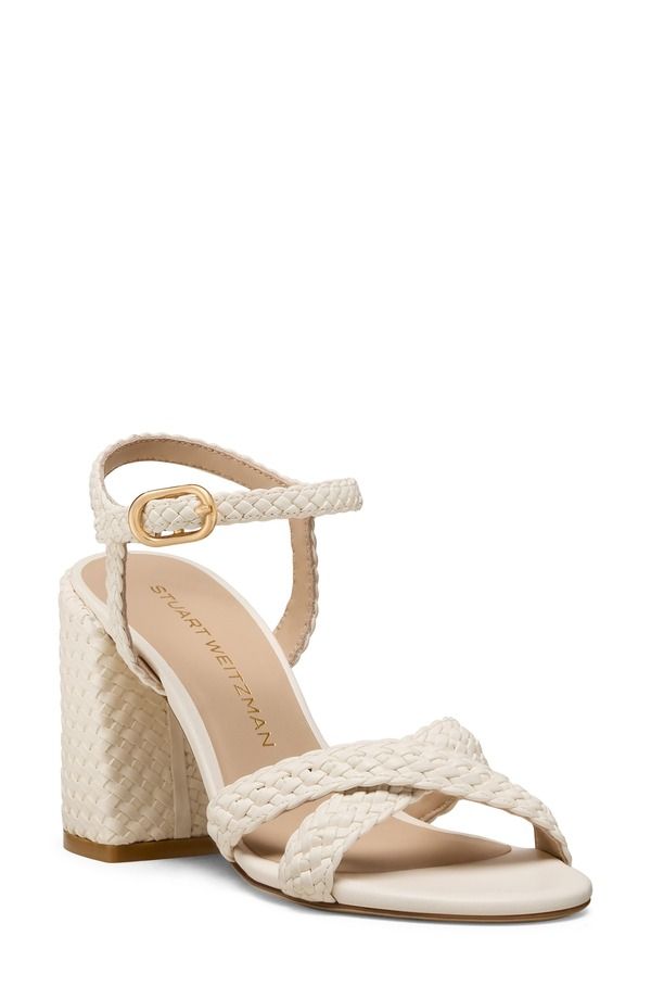 スチュアート ワイツマン レディース シューズ ヒール サンダル アンクル Stuart Weitzman Alyssankle Strap Woven Sandal Cream クリーム