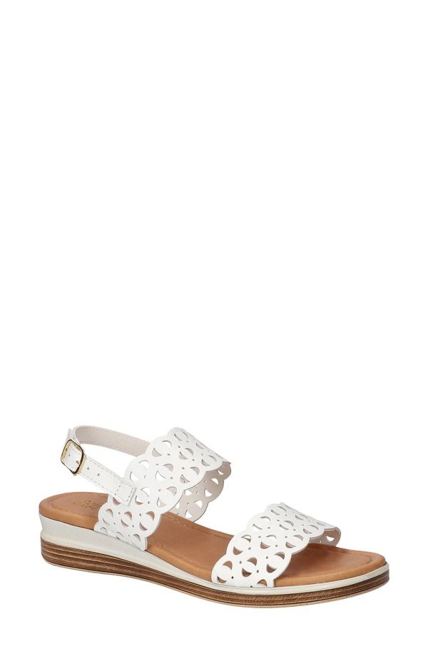 ベラヴィータ レディース シューズ ヒール サンダル Bella Vita Zoe Italy Perforated Sandal White Italian Leather ホワイト
