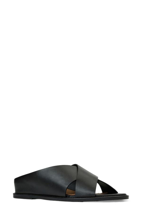 アクアタリア レディース シューズ サンダル Aquatalia Potenza Slide Sandal Black Leather ブラック