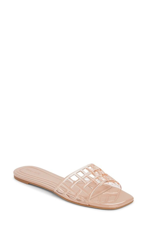 オープンエディット レディース シューズ サンダル Open Edit Solis Jelly Slide Sandal Tan Blush ブラッシュ