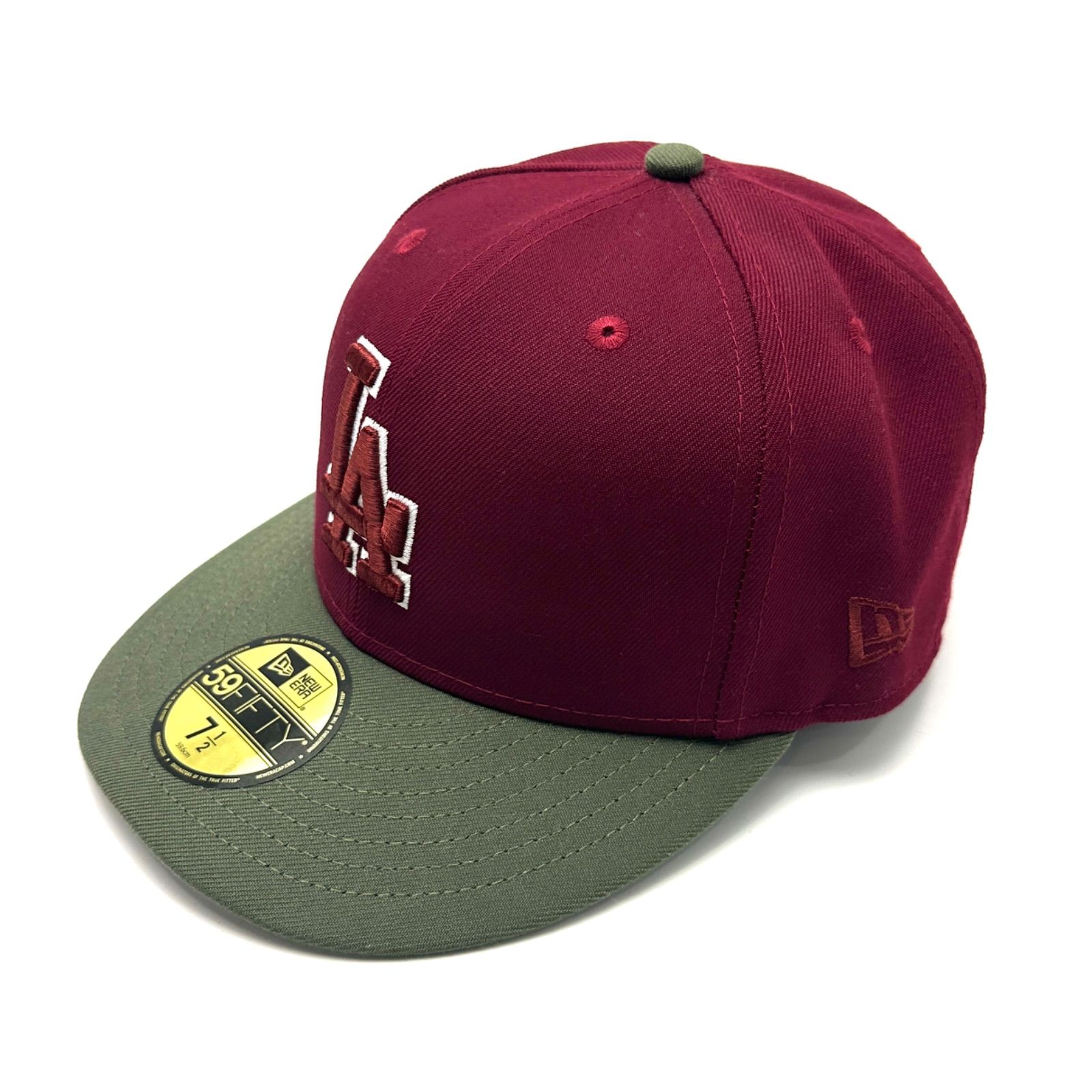 【楠本質店/元住吉】ニューエラ　NEW ERA　LA　ロサンゼルス ドジャース　ドジャーススタジアム40周年　59FIFTY　キャップ　帽子　1962-2002　ボルドー　カーキ　SIZE: 7 1/2(59.6cm)　メンズ